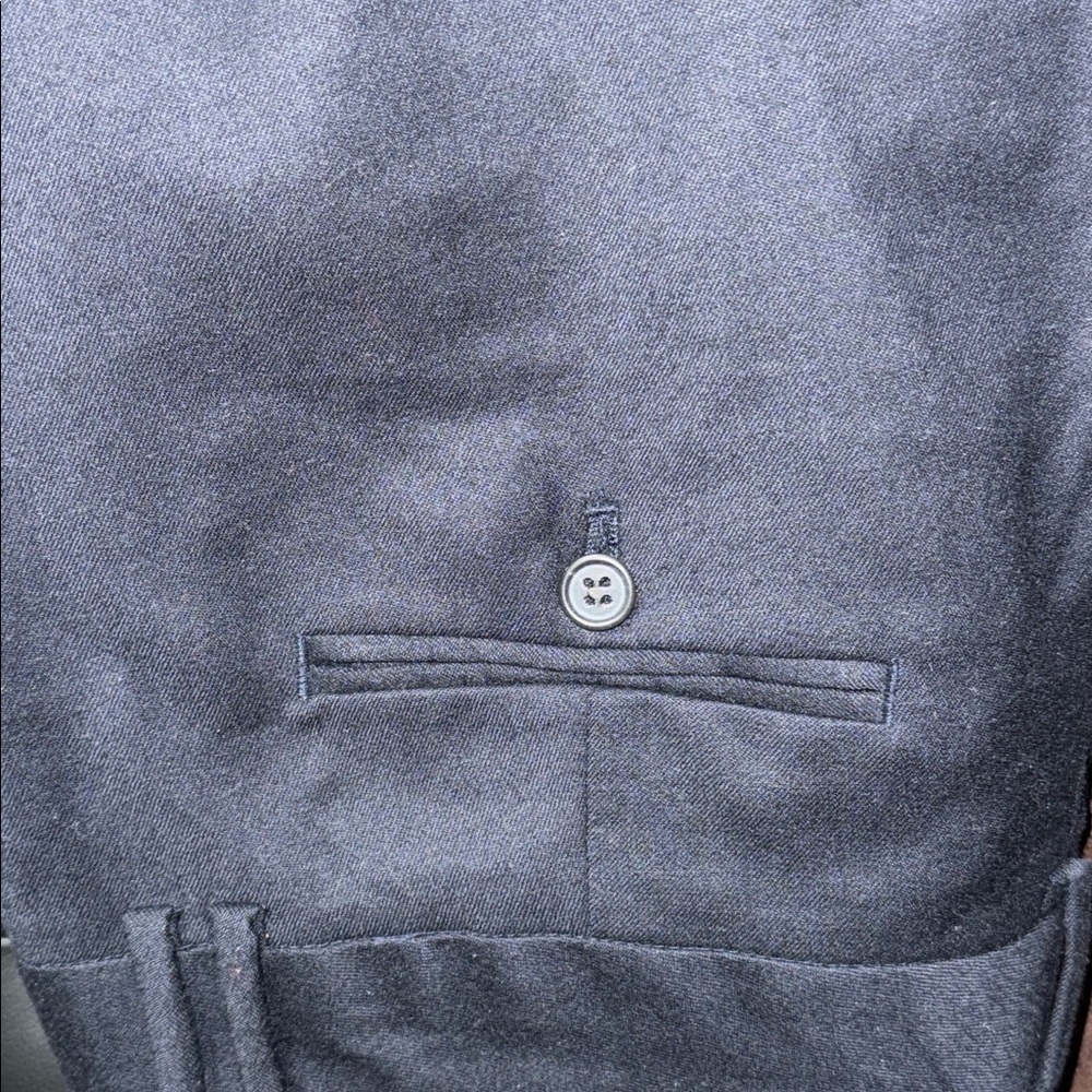J. Crew Navy Blue 100% Wool Favorite Fit Bootcut Pleated Dress Pants Size 10 - Picture 5 of 5